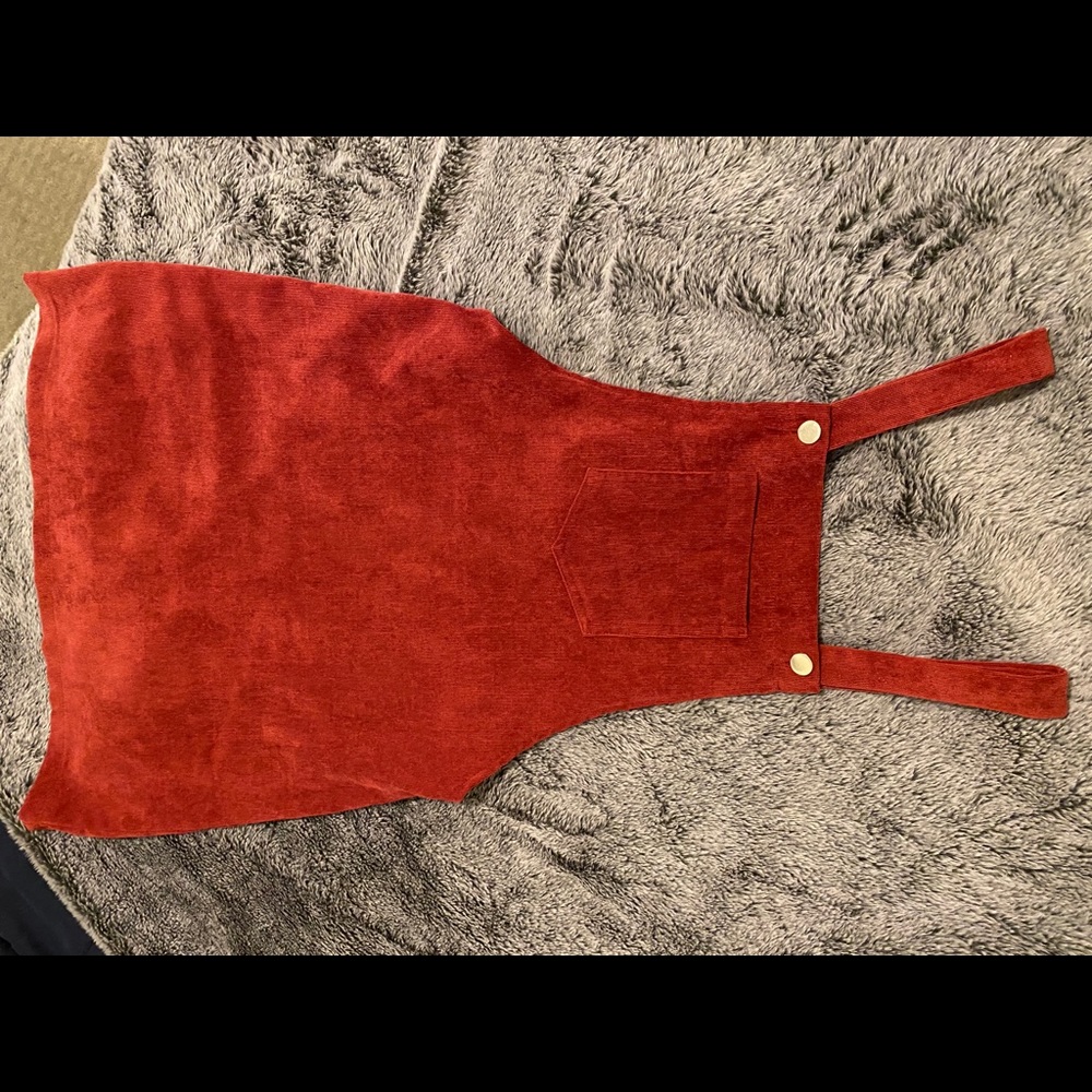 Red cute mini overalls